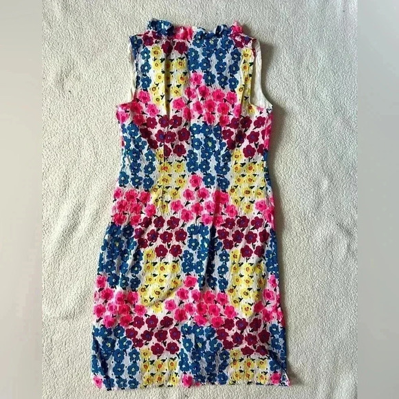 Vintage Talbots Floral Ruffle Neck Shift Dress - Picture 6 of 8